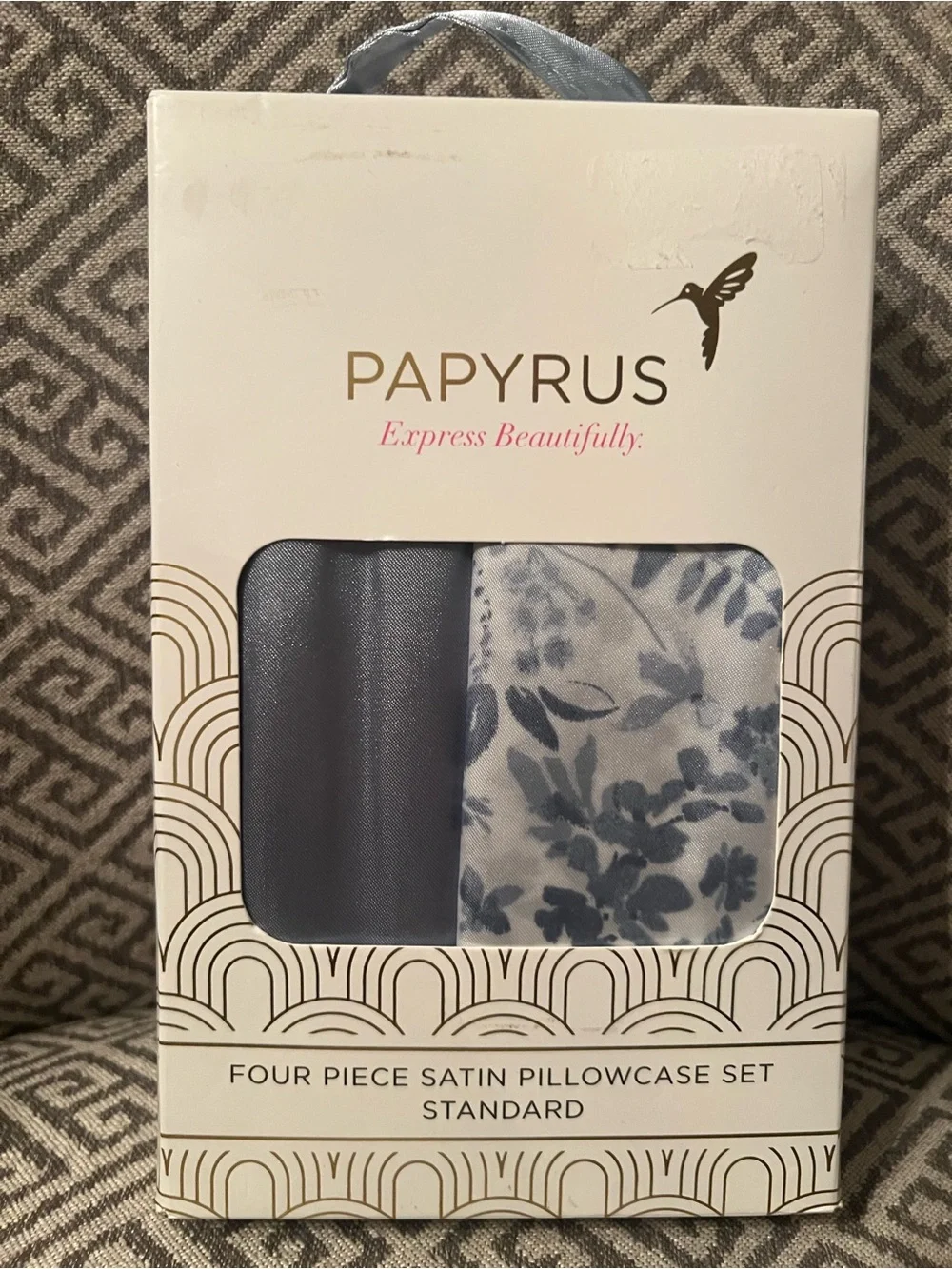NEW PAPYRUS satin pillowcases. 4 Pcs. Light grey. Standard pillow case size.